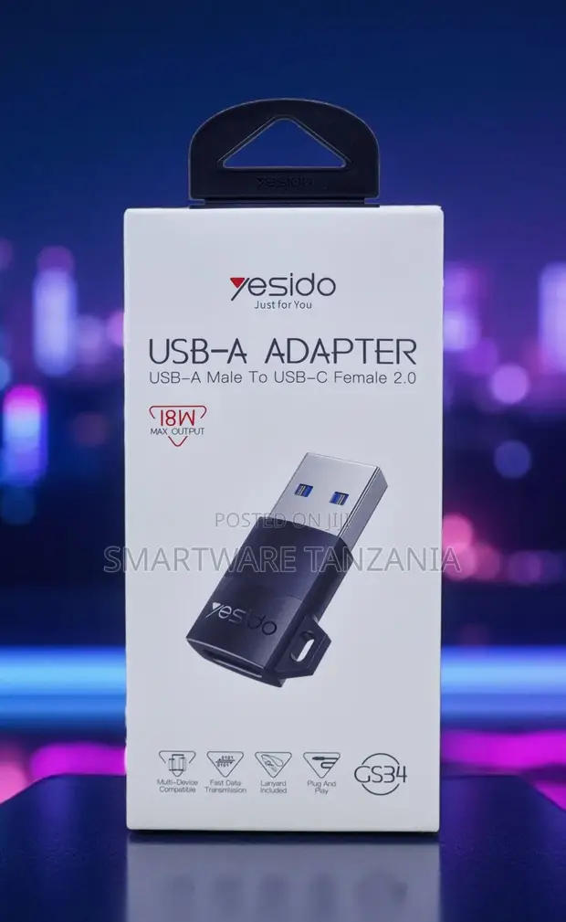 Yesido GS34 USB-A to USB-C Female Adapter 18W - 1