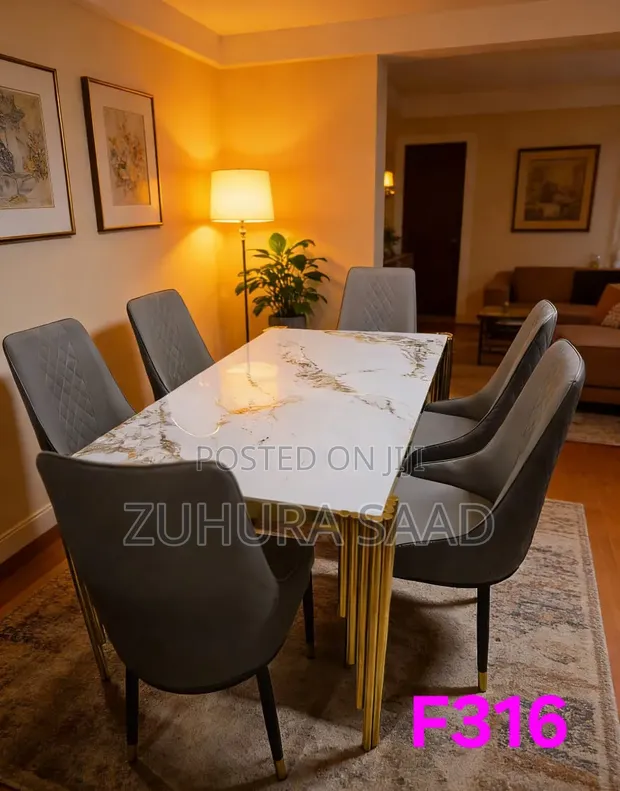 Rectangular Marble Dining Table (Seats 6) - 1