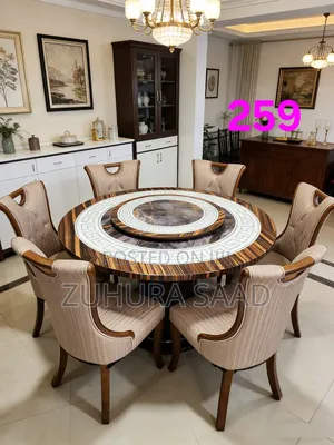 Round Marble Dining Table (Seats 6)