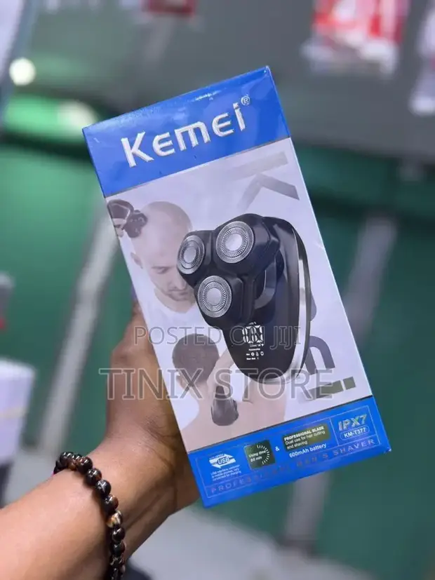 Kemei Kinyozi cha Umeme - Vichwa 3 vya Rotary - 1