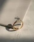 Women's Engagement Ring - Silver/Gold Plated - 5