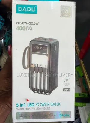 Dadu 5-in-1 LED Power Bank 40,000mAh Original