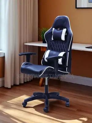 Kiti cha Michezo cha Mgongo Juu - Bluu na Nyeupe