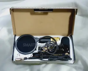 Gold Condenser Microphone Full Kit with Boom Arm & Pop Filter