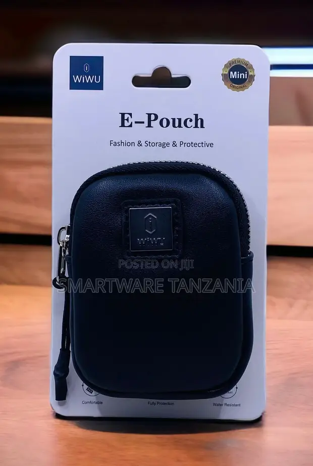 Wiwu E-pouch Ndogo Rangi ya Bluu Giza Mfuko wa Vifaa vya Ngozi - 1