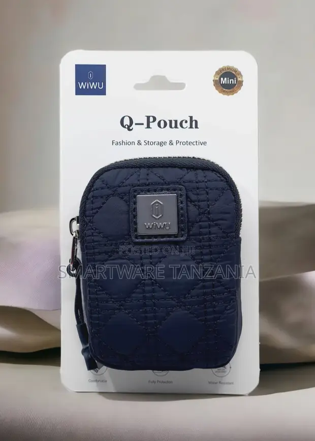 Wiwu Q-pouch Mini Navy Blue Quilted Pouch Water Resistant - 1