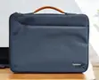 Tomtoc Laptop Briefcase Bag 14-16 Inch Navy Blue Tan Handle - 1