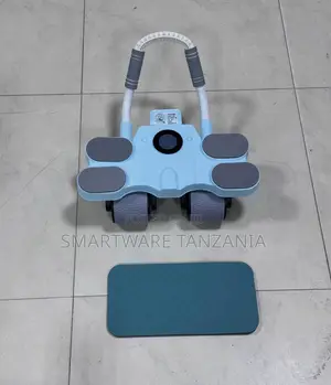Automatic Rebound Ab Roller with Knee Pad - Blue