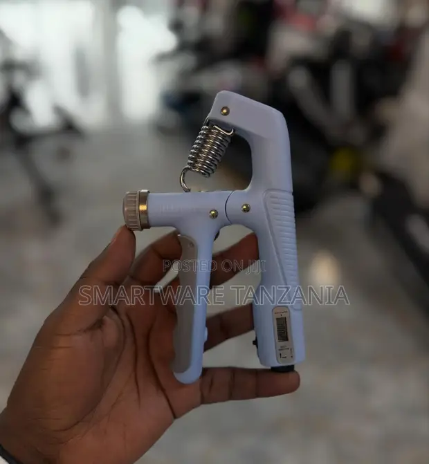 White Adjustable Hand Grip Trainer with Digital Counter - 1