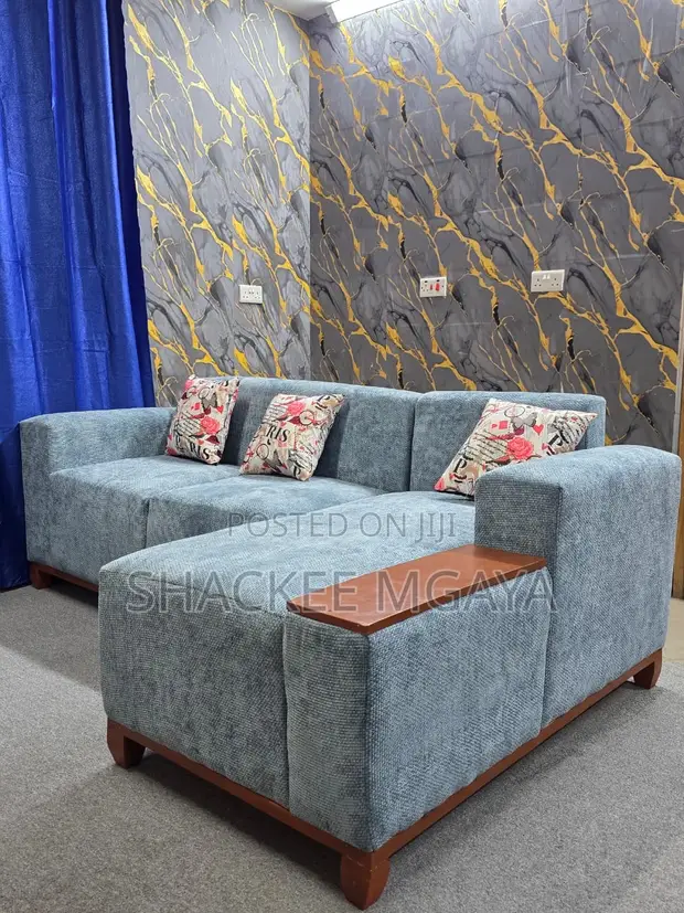 Brand New L-Shape Sofa - Gray Velvet - 1