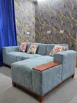 Brand New L-Shape Sofa - Gray Velvet - 1