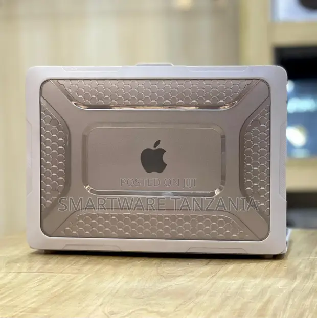 MacBook Rugged Honeycomb Case - Clear Shell, White Frame - 1