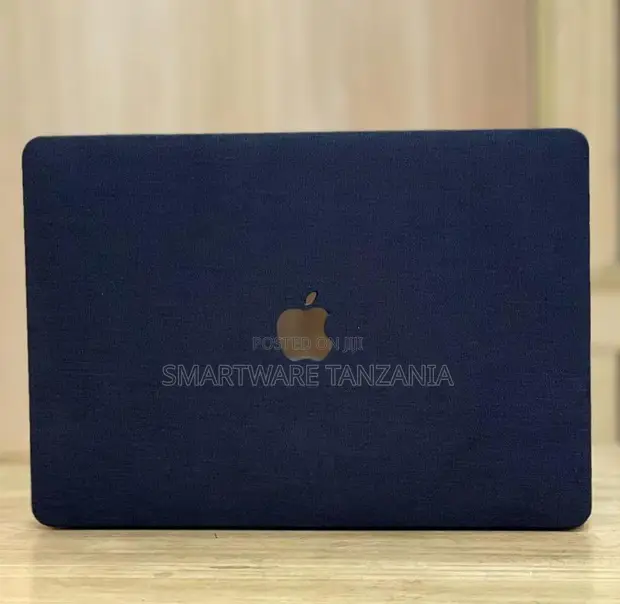 MacBook Hard Case Navy Blue Fabric Linen Texture Cover - 1
