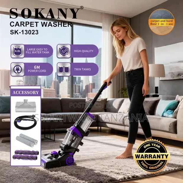 Sokany SK-13023 Kisafishaji Mikepe 2000W Zambarau 2-in-1 - 1