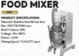 Mixer Chakula cha Kibiashara B80 (Lita 80) - 2