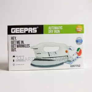 Geepas GDI7752 Iron ya Kukausha Kiotomatiki - Nzito, Soketi ya Teflon