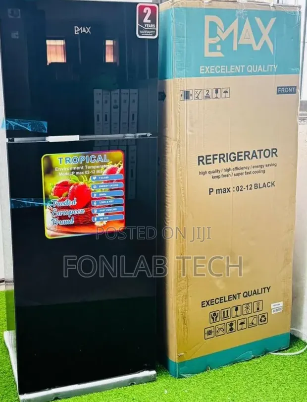 Pmax Fridge 212L Black Glass - 1