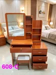 Modern Dressing Table with Mirror and Stool - 1