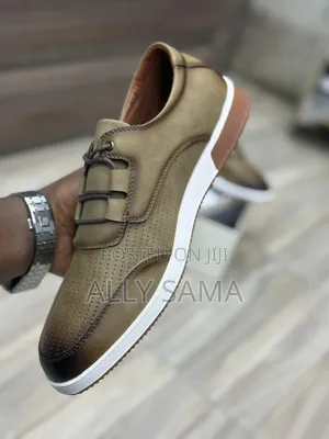 Men's Berluti Leather Sneakers - Brown