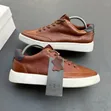Men's Ecco Leather Sneakers - White - 3