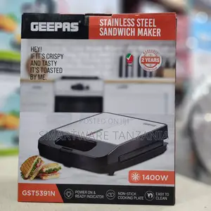 Geepas GST5391N Sandwich Maker Chuma cha Kutoboa 1400W