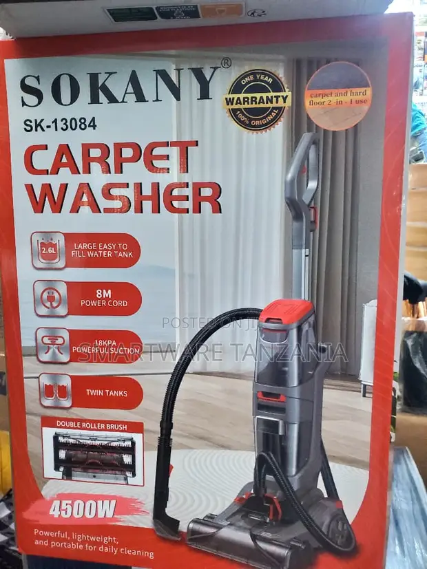 Sokany SK-13084 Carpet Washer 4500W 18KPA Twin Tank - 1