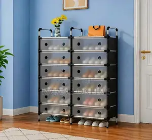 5-Layer Double Row Shoe Rack