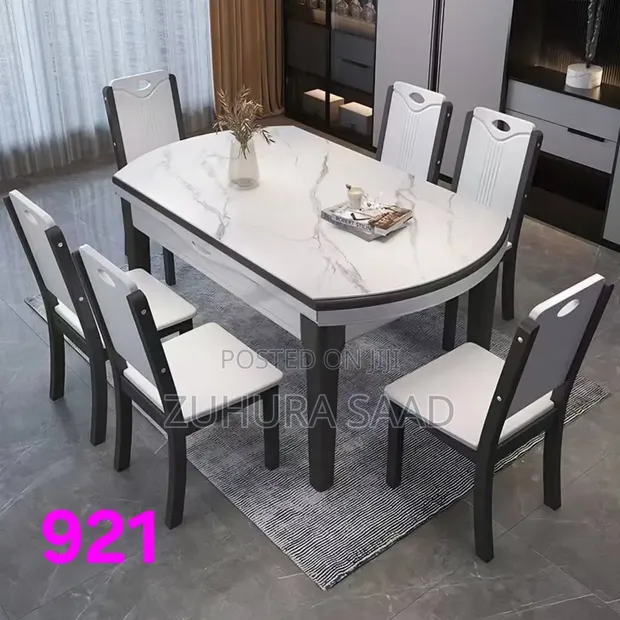 Brand New Marble Dining Table (Seats 6) - 1