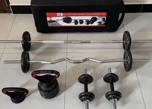 58kg Dumbbell Set with Barbell and EZ Curl Bar