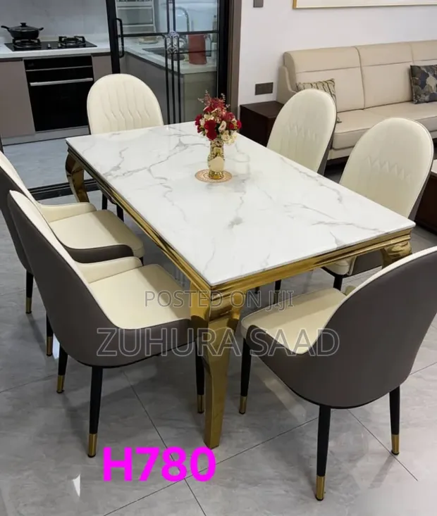 Marble Dining Table - Seats 6 - 1