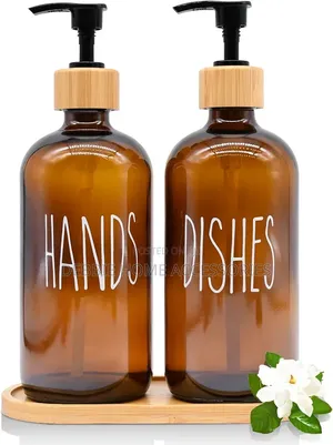 Glass Soap Dispenser Set (Kitchen/Bathroom)