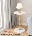 Luxury Wooden Top Table with Gold Metal Base (40x40x65cm) - 2