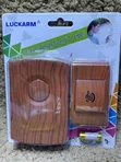 Luckarm Wood-Grain Wireless Doorbell – 20 Melodies, 80m Range - 1
