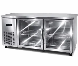 Counter Fridge - 349L Static Cooling, 2 Glass Doors