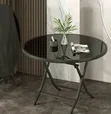 Glass Top Black Foldable Table - 1