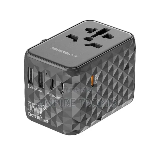 Powerology Universal Multi-Port Travel Adapter PD 65W - 1