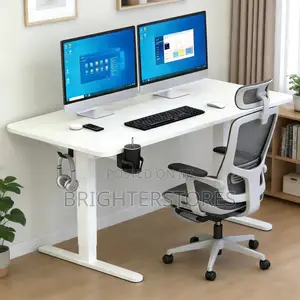 White Electric Table 140cm