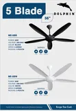 Dolphin 56" Ceiling Fan - 5 Blades, Copper Motor, 5 Speeds - 1