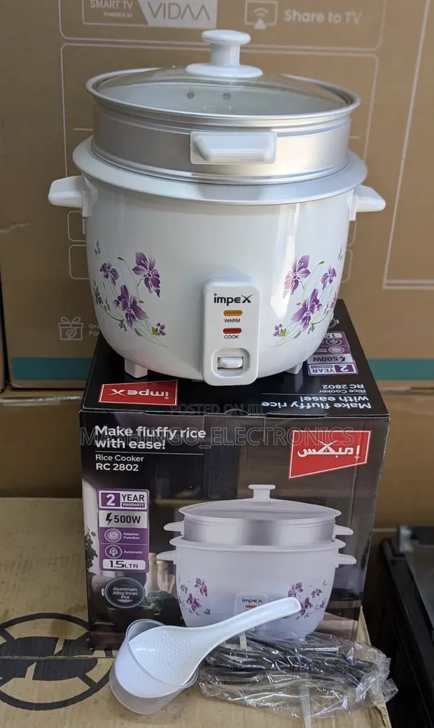 Impex 1.5L Rice Cooker with Steaming Tray - 1