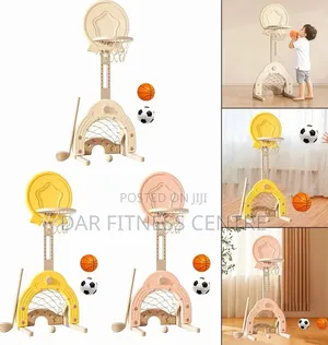 3-in-1 Basketball Hoop Set with Football and Golf