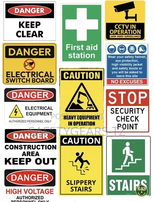 Danger and Caution Construction Stickers
