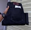 Quality Men's Slim Fit Black Colorfast Jeans - 1