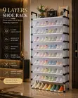9-Tier Shoe Rack Portable - Kiweka Viatu Uwezo Mkubwa - 2