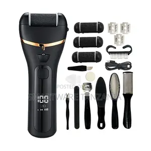 Electric Foot File Callus Remover Kit with LED Display - Black