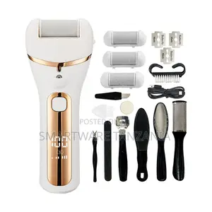 Electric Callus Remover Pedicure Kit - White/Gold