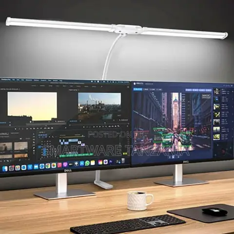 Dual Bar LED Monitor Lamp Clamp - Wide Coverage - 1
