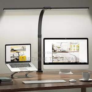 Wide Dual Bar LED Desk Lamp - Dimmable, Eye Care