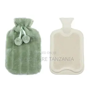 Chupa ya Maji ya Moto ya Faux Fur Rangi ya Sage Green na Kifuniko