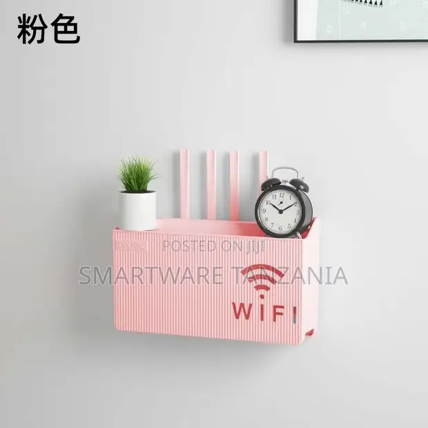Rafu ya WiFi ya Pink ya Kuunganishwa Ukutani na Kipangilizi - 1