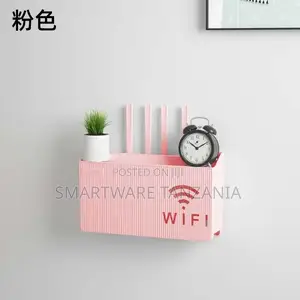 Pink Wall-Mounted WiFi Router Shelf & Organizer